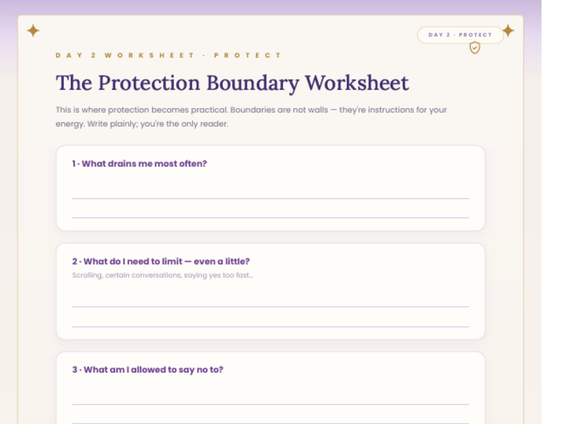 The Spiritual Protection Kit worksheet preview