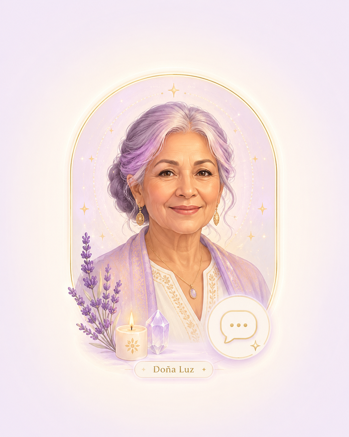 Portrait of Doña Luz, the AI-assisted Sacred Limpia reflection companion